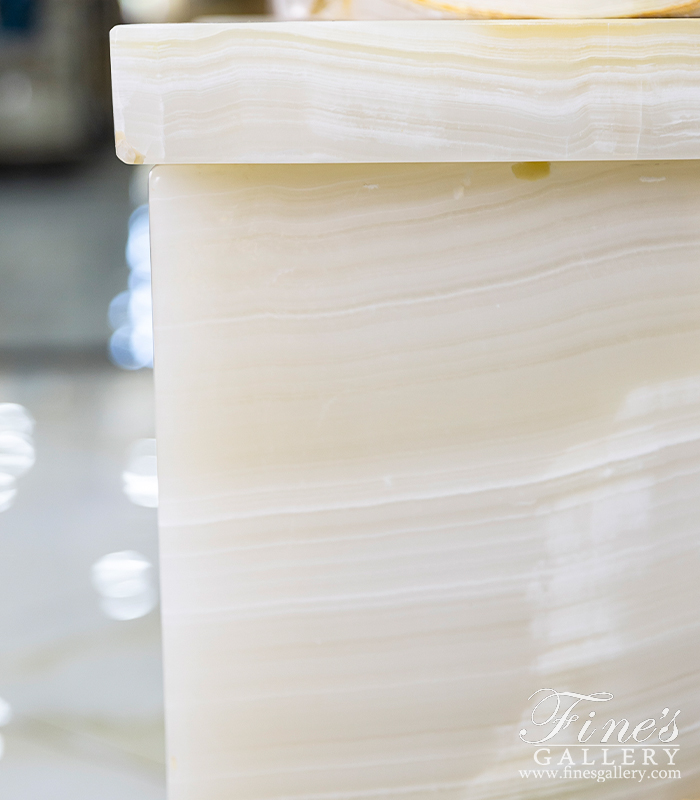 Marble Bases  - Stunning White Onyx Pedestal - MBS-295